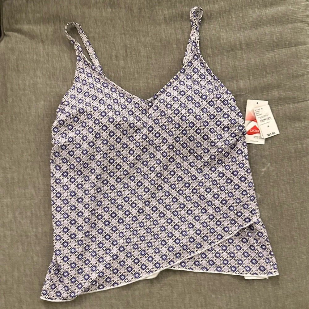 NWT Lands' End Purple and White Swim Top - Picture 2 of 5